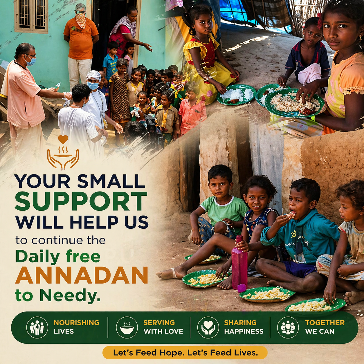 Supporters of Hare Krishna Movement Vizag charity seva